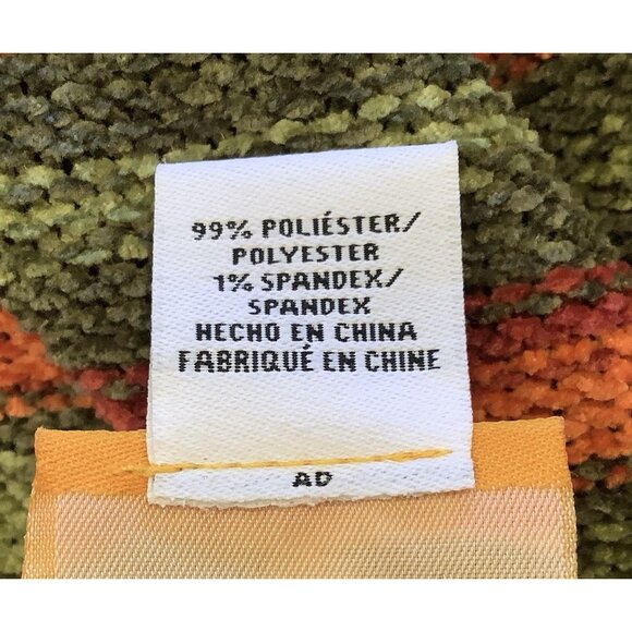 Ruby Rd Cardigan Sweater Size Medium Open Front Orange Green Striped Pockets - Picture 9 of 10